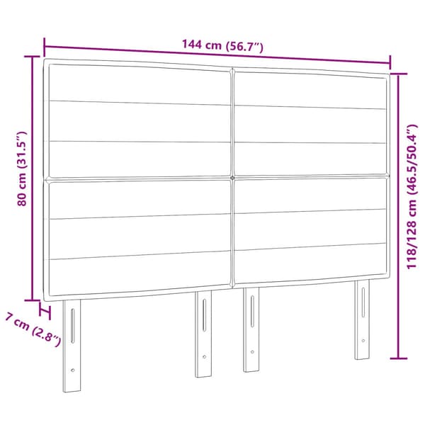 Huvudgavel Blå 144 cm tyg