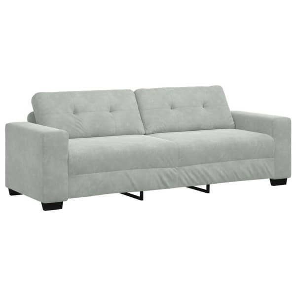 Soffset 3 pcs Ljusgrå 221 x 80 x 80 cm Sammet