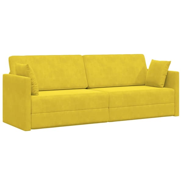 Golvbäddsoffa Gul 213 x 70 x 77 cm Sammet