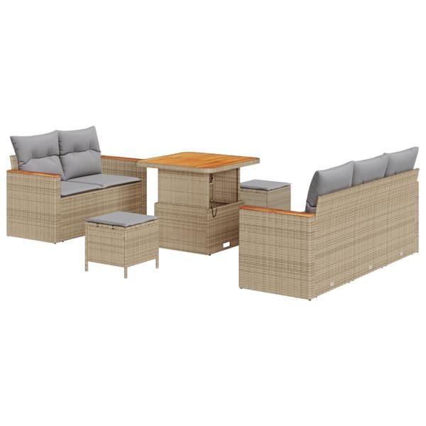 Trädgårdsoffset 8 pcs Beige konstrotting