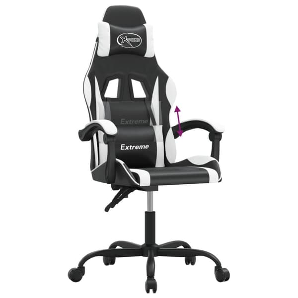 Gamingstol svart och vit konstläder