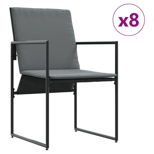Trädgårdsmöbelset 9 pcs Svart Stål