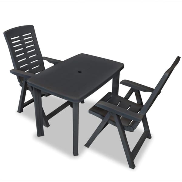 Caféset 3 delar plast antracit