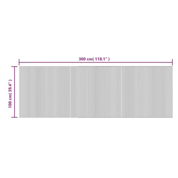 Matta rektangulär svart 100x300 cm bambu