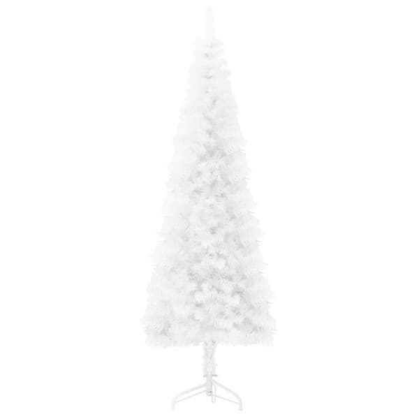 Smal halv plastgran med stativ vit 120 cm