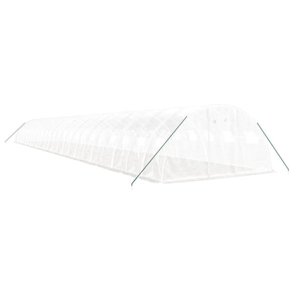 Växthus med stålram vit 96 m² 24x4x2 m