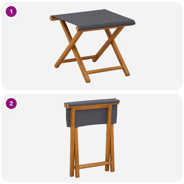 Deck Chair 2 pcs Massiv Eukalyptus Trä Grå
