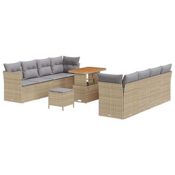 Trädgårdsoffset 11 pcs Beige konstrotting