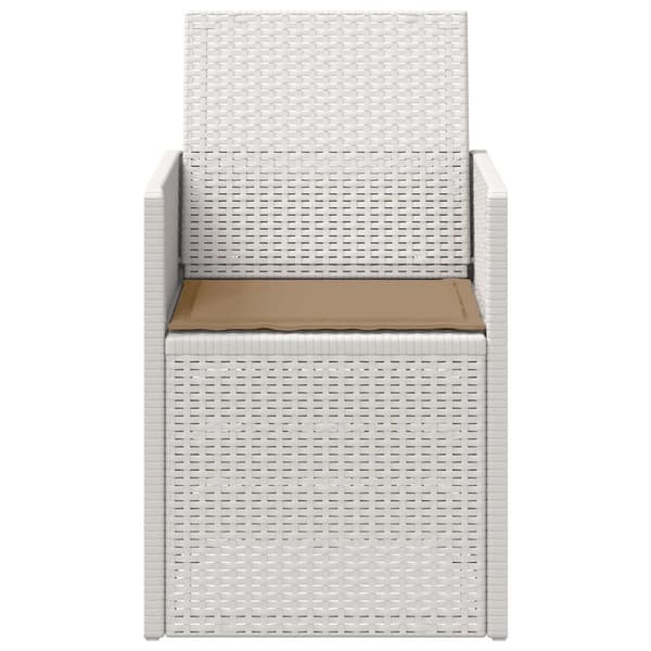 Trädgårdsmatstolar 2 pcs Vit och taupe PP