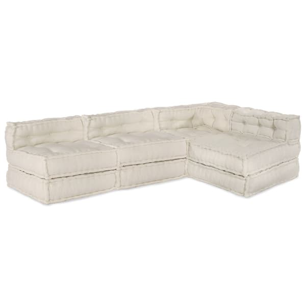 Modulsofa enhet 4 pcs Gräddvit Tyg