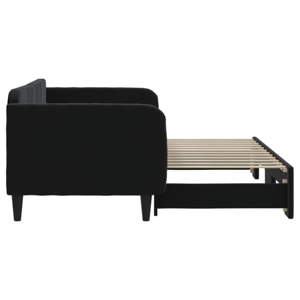 Dagbädd utdragbar svart 90x200 cm sammet
