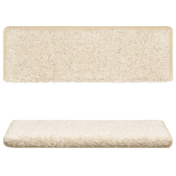 Trappmattor 10 st 65x21x4 cm vita rektangulära kanter