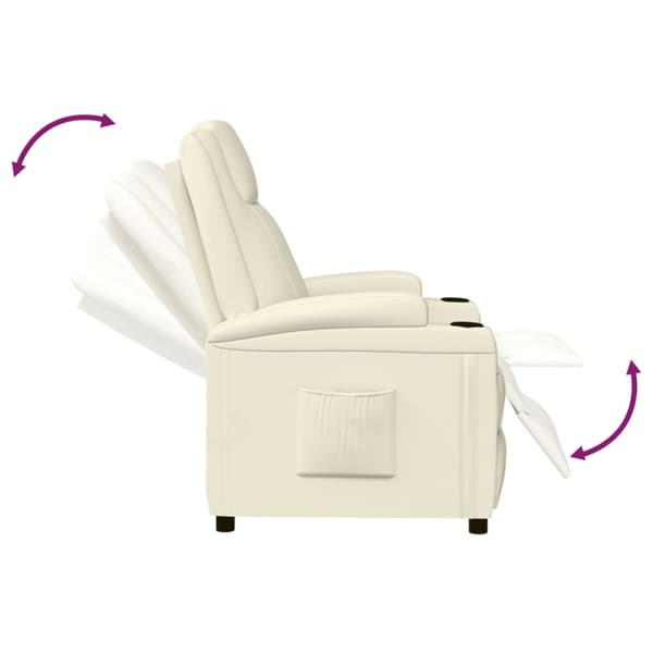 Reclinerfåtölj gräddvit konstläder