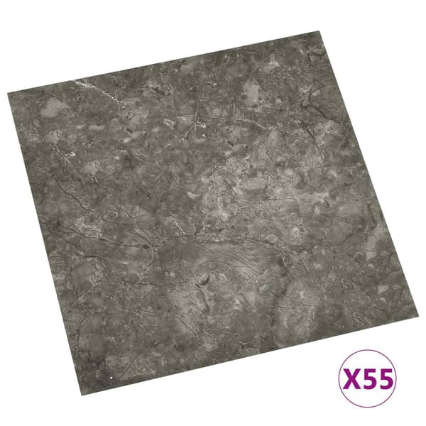 Golvplankor 55 pcs Grå 5,11 m² PVC