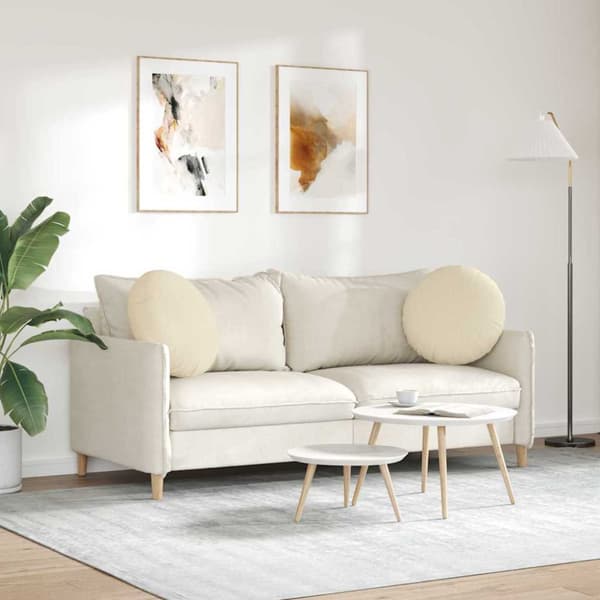 Sittkuddar 2 pcs Kräm Ø50 x 19 cm tyg