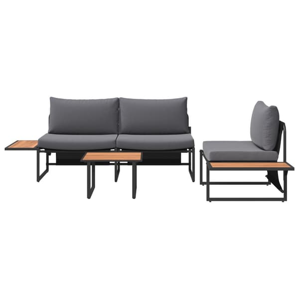 Trädgårdsmöbelset 3 pcs Antracit Stål