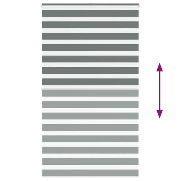 Rullgardin zebra mörkgrå 130x200 cm tyg bredd 125,9cm polyester