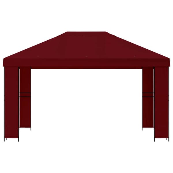 Paviljong 4 × 3 m Vinröd Polyester och Stål 190