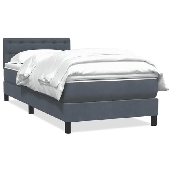 Ramsäng med madrass mörkgrå 80x210 cm sammet