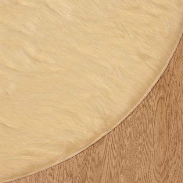 Fuskfäll matta TAFALLA Gräddvit Ø 160 cm Polyester