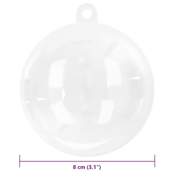 Julprydnad Set 100 pcs Transparent Ø 8 cm