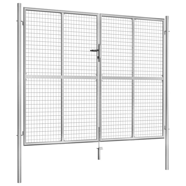 Trädgårdsgrind galvaniserat stål 300x200 cm silver
