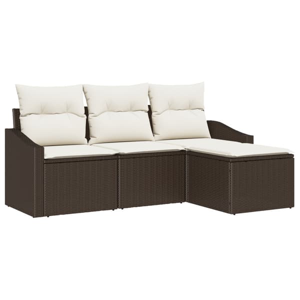 Soffset med kudde 4 pcs Brun konstrotting