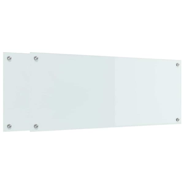 Köksskydd 2 pcs Vit 100 x 40 cm härdat glas