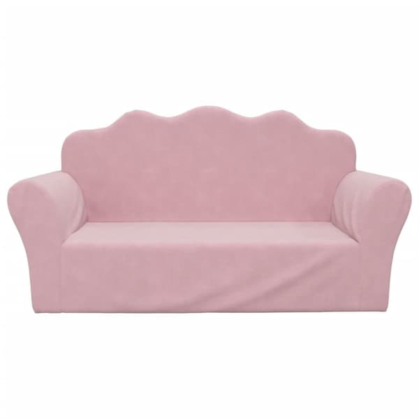 Barnsoffa 2-sits rosa mjuk plysch