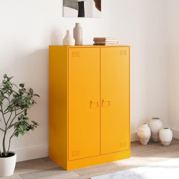 Skänk senapsgul 67x39x107 cm stål