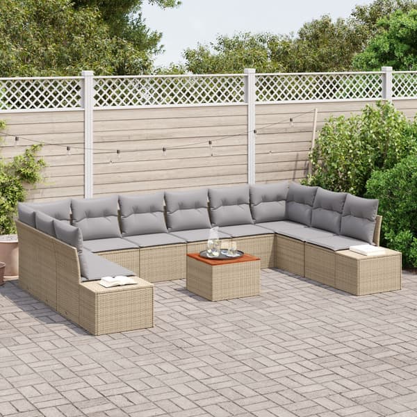 Trädgårdsoffset 11 pcs beige och ljusgrå
