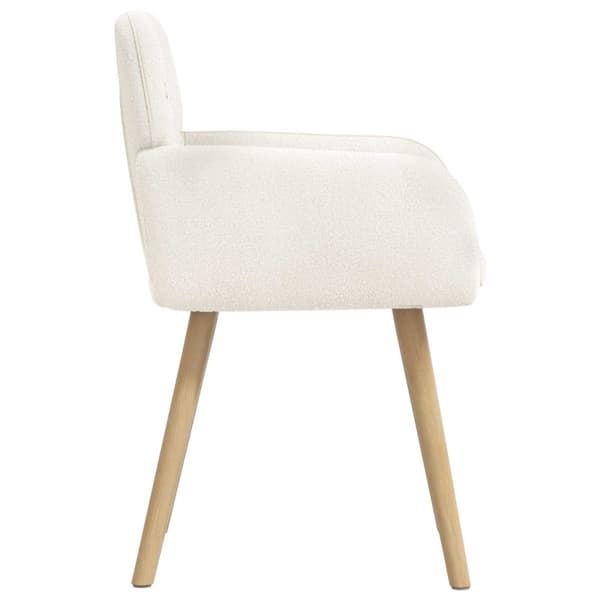 Matstolar 2 pcs Bouclé Gräddvit 59 x 57 x 85 cm
