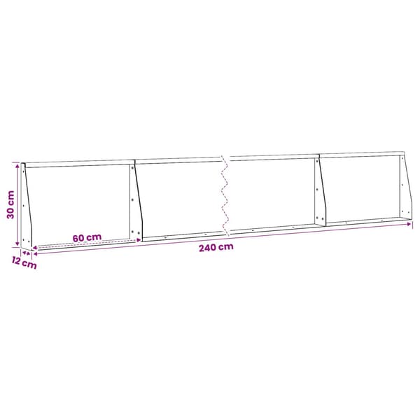Stödvägg 4 st 60 x 12 x 30 cm Rostfritt stål Silver