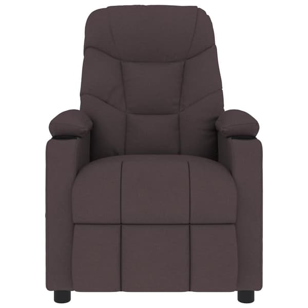 Massagefåtölj mörkbrun tyg