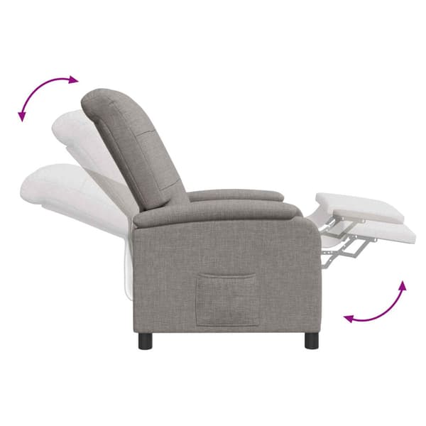Massagefåtölj Taupe Tyg