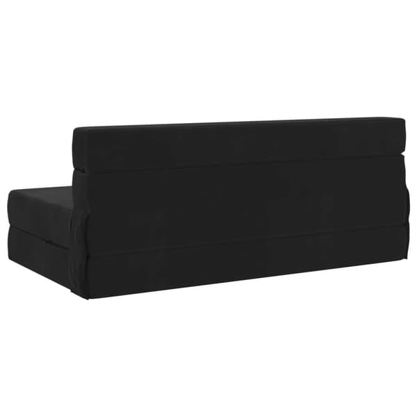 Fällsoffa säng Svart 203 x 152 x 15 cm Sammet