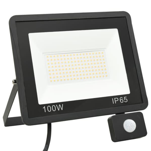 Strålkastare med sensor 100 W LED kallvit