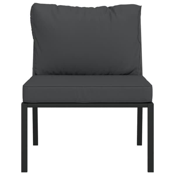 Trädgårdsstolar med grå dynor 2 st 60x74x79 cm stål