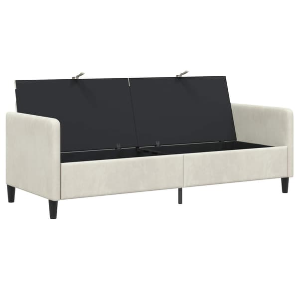 Soffa med förvaring Gräddvit 192 x 78 x 87 cm Polyester