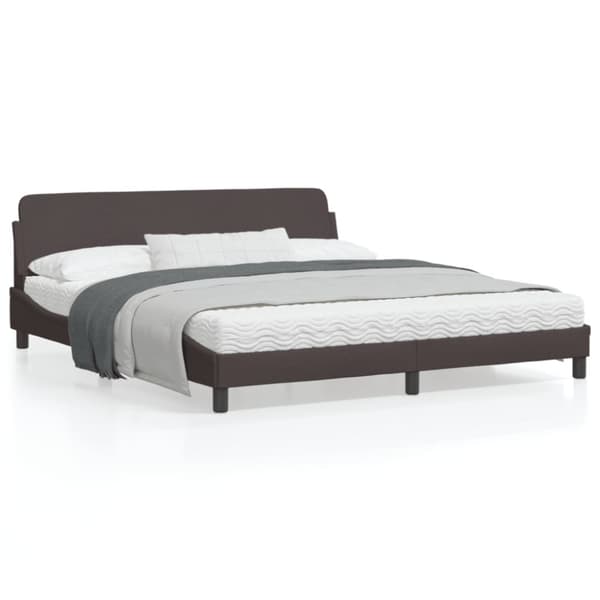 Bed Frame "Dover" Dark Brown 180x200 cm Fabric