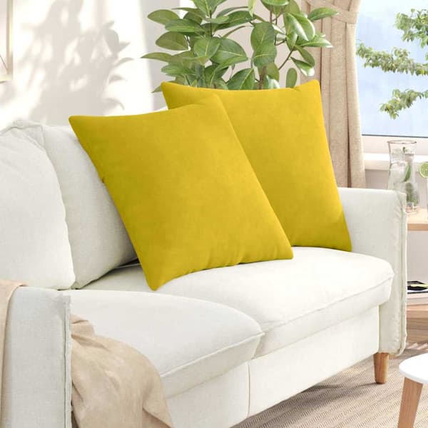 Sofakuddar 2 pcs Gul 60 x 60 cm Kordread tyg