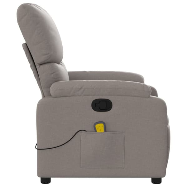 Massagefåtölj taupe tyg