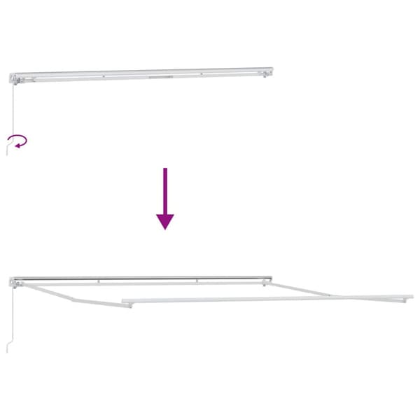 Markisram Vit 400 × 350 cm Aluminium