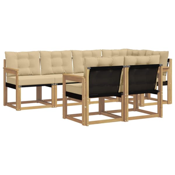 Utomhussoffset med kudde 7 pcs Vit och Beige