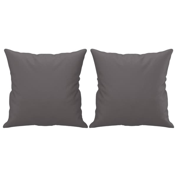 2-sits soffa med prydnadskuddar grå 140 cm konstläder