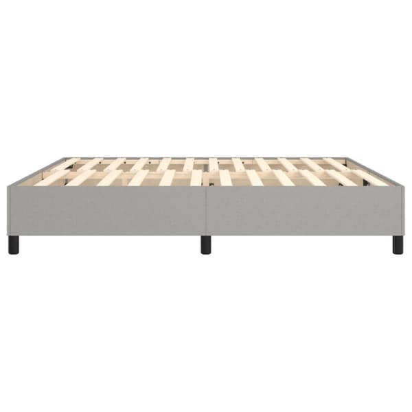 Boxspring-sängram ljusgrå 200x200 cm tyg