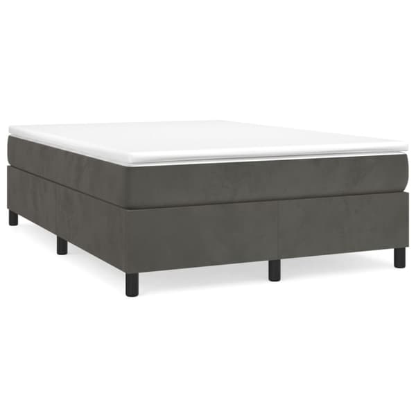 Boxspring-sängram mörkgrå 140x190 cm sammet