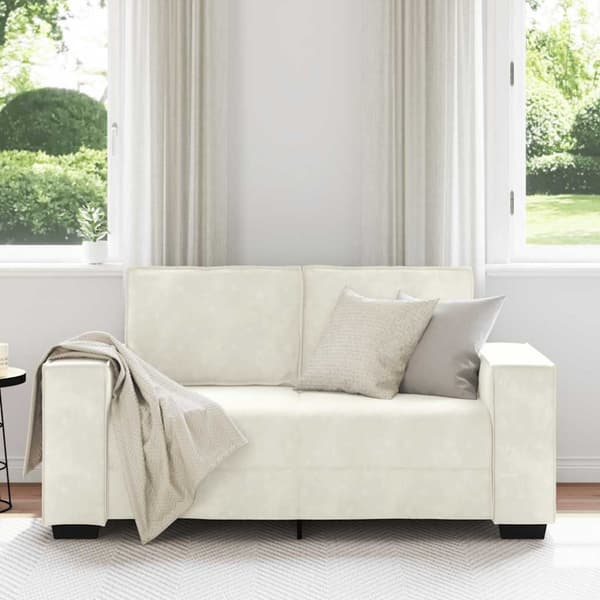 2-sitssoffa gräddvit 160x78x84 cm sammet