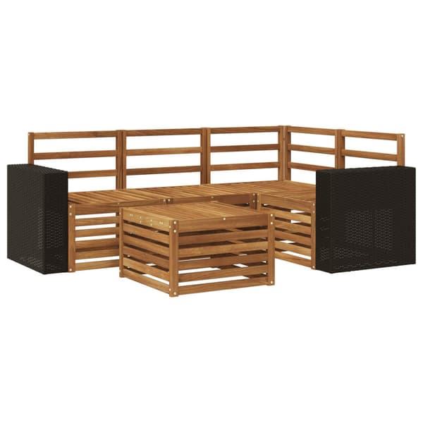 Utomhussoffset 5 pcs Naturlig 59 x 59 x 37 cm Polyester