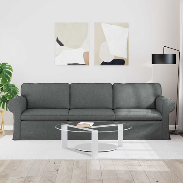 Soffa Mörkgrå 245 x 82 x 80 cm tyg
